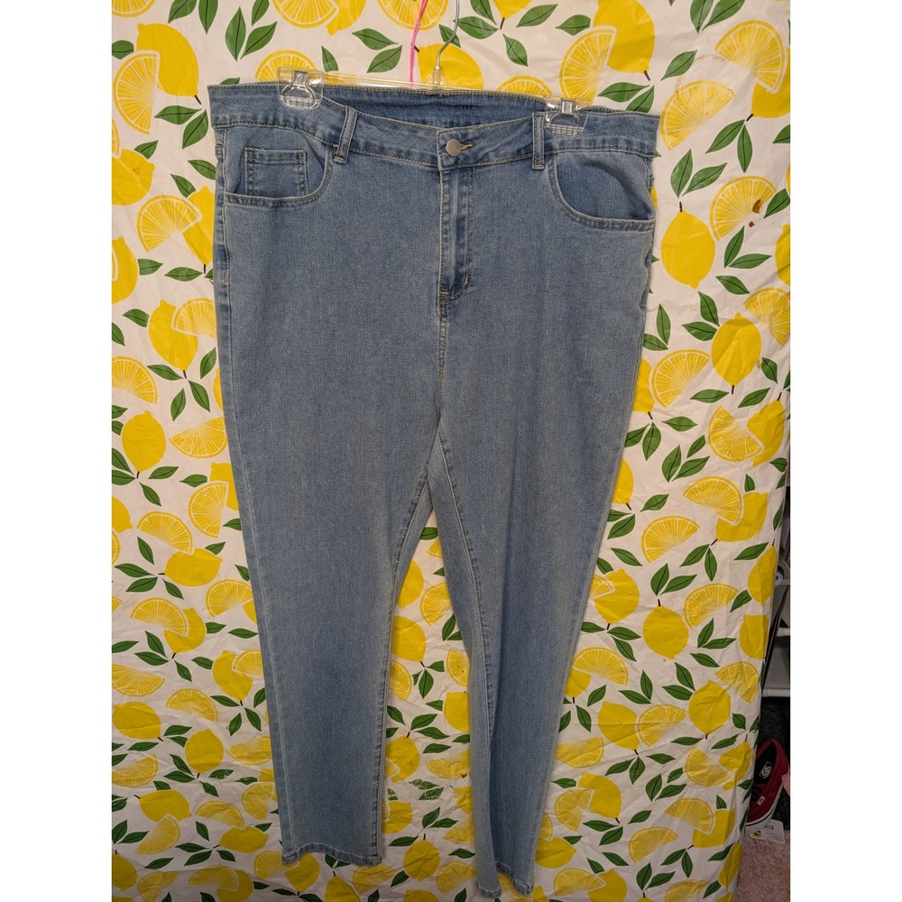 Unbranded Skinny Jeans Women 2XL 16 Blue NWOT‎ Light Wash High Rise Stretch